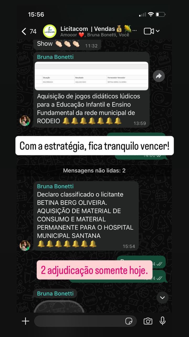 Adjudicações e resultados
